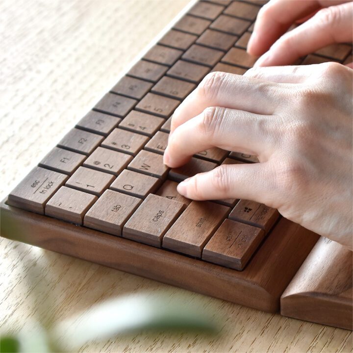 Wireless Natural Wood Computer Keyboard 4