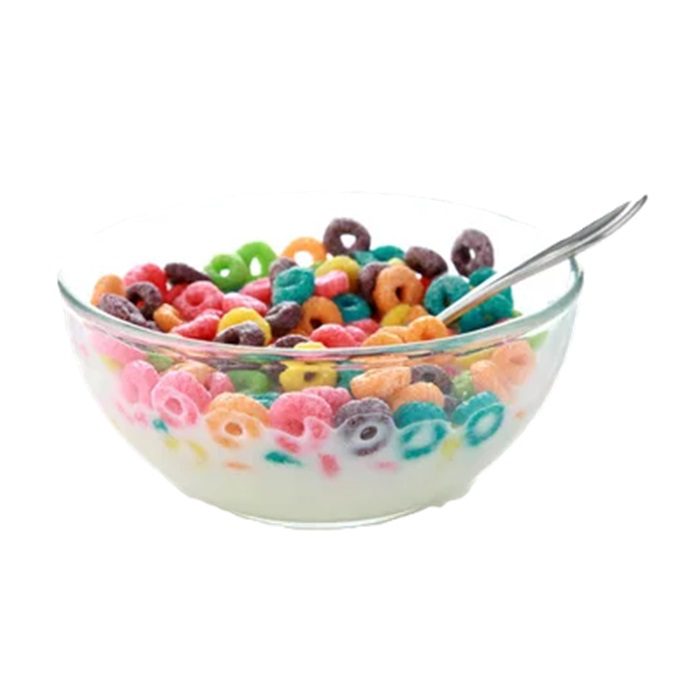 Cereal In Clear Glass Bowl